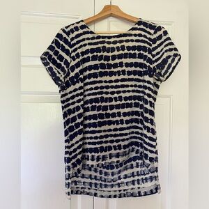 Anthropologie Blue and White Top